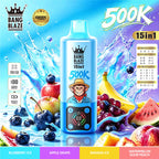 Bang Blaze 500K Puffs 15 in 1 Disposable Vape | 4 Adjustable Fruit Flavors Mesh Coil 850mAh Type-C Rechargeable Vape