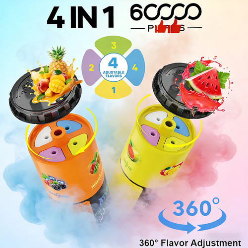 ATVS Disposable 60 000 zaciągnięć: 4-w-1 smakowy, Banana lodowa | Red Bull | Mix owoców | Cytryna-limonka