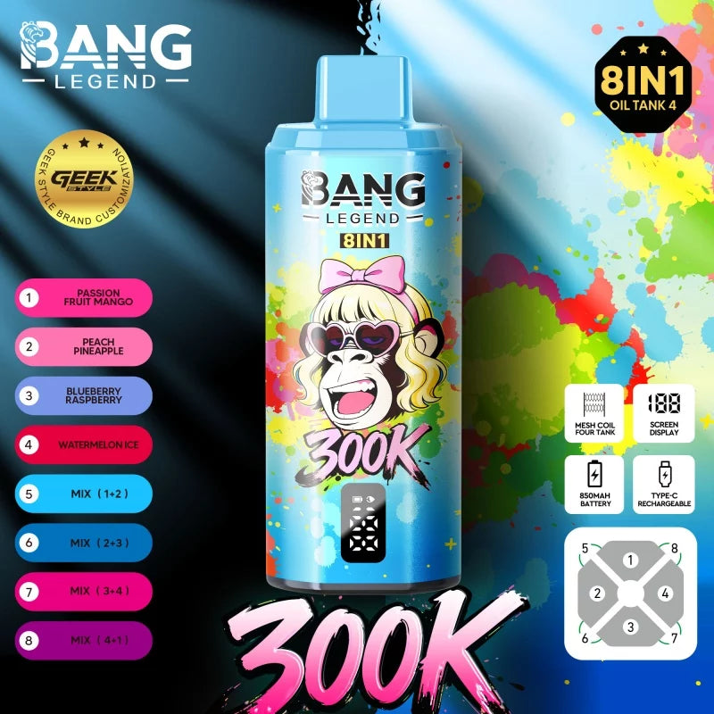 BANG LEGEND 300K Matrix – Wielozadaniowy System 8w1 (8 Smaków w 1 Urządzeniu)