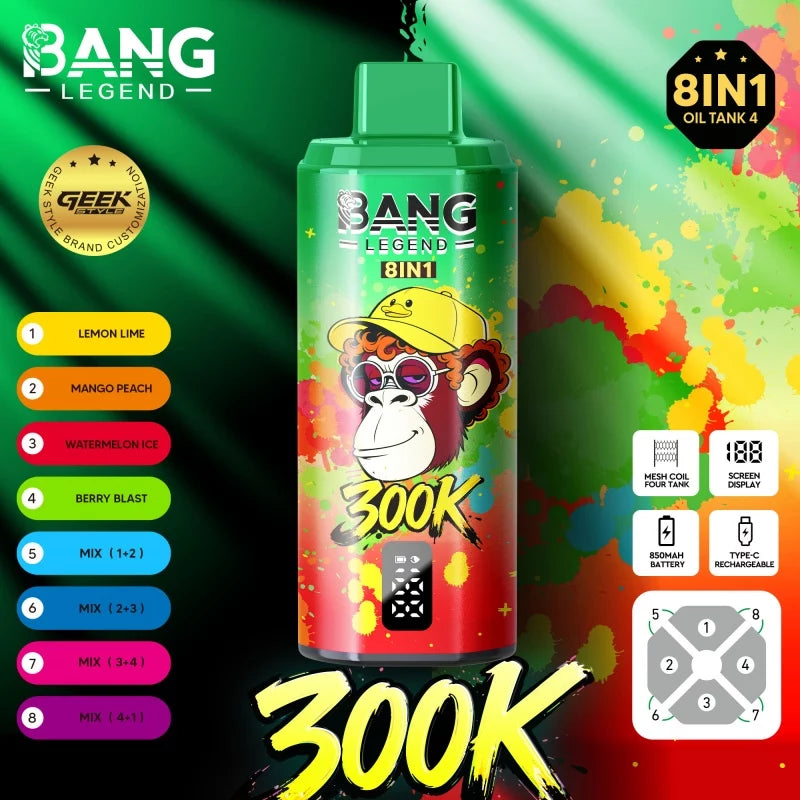 BANG LEGEND 300K Matrix – Wielozadaniowy System 8w1 (8 Smaków w 1 Urządzeniu)