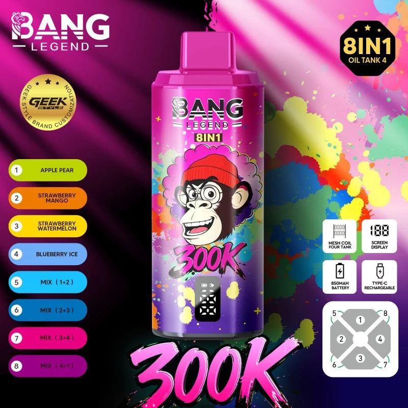 BANG LEGEND 300K Matrix – Wielozadaniowy System 8w1 (8 Smaków w 1 Urządzeniu)