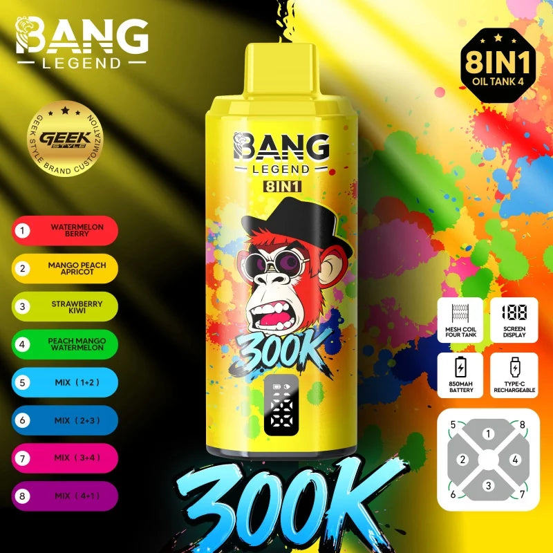 BANG LEGEND 300K Matrix – Wielozadaniowy System 8w1 (8 Smaków w 1 Urządzeniu)