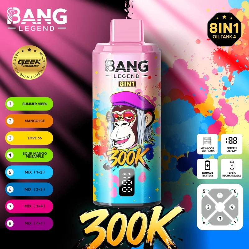 BANG LEGEND 300K Matrix – Wielozadaniowy System 8w1 (8 Smaków w 1 Urządzeniu)