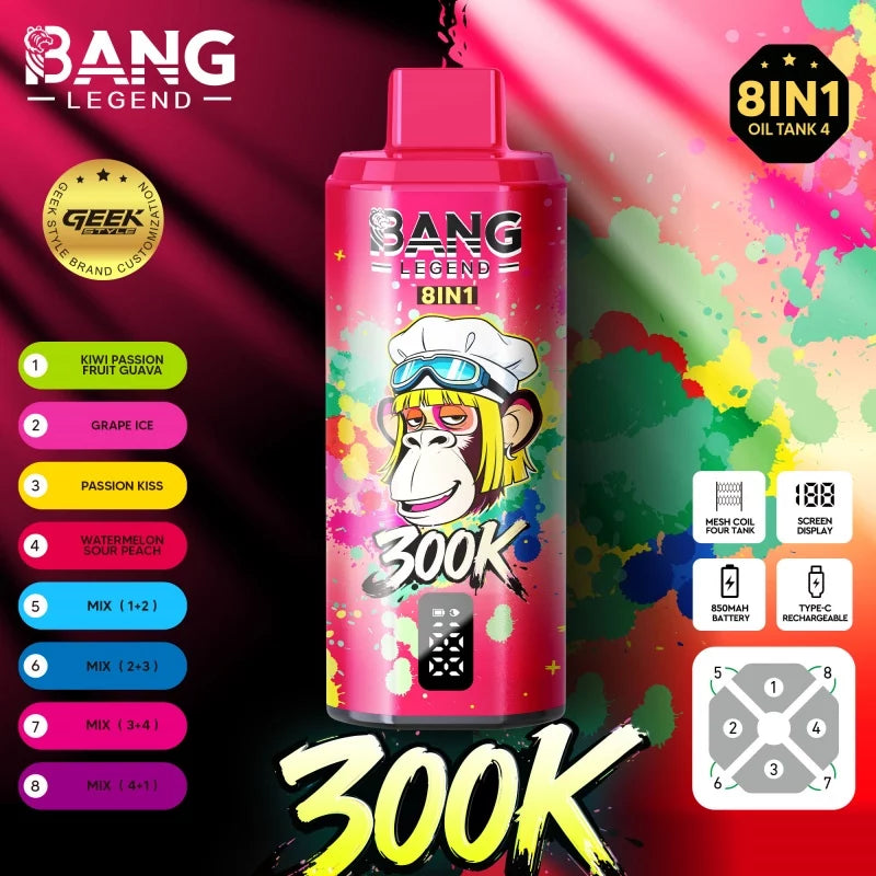 BANG LEGEND 300K Matrix – Wielozadaniowy System 8w1 (8 Smaków w 1 Urządzeniu)