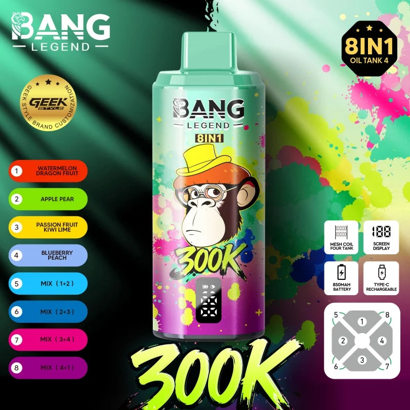 BANG LEGEND 300K Matrix – Wielozadaniowy System 8w1 (8 Smaków w 1 Urządzeniu)