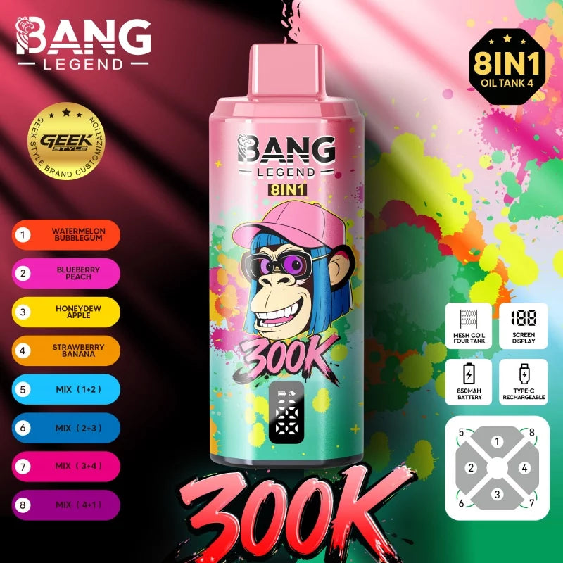 BANG LEGEND 300K Matrix – Wielozadaniowy System 8w1 (8 Smaków w 1 Urządzeniu)