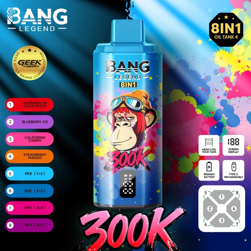 BANG LEGEND 300K Matrix – Wielozadaniowy System 8w1 (8 Smaków w 1 Urządzeniu)