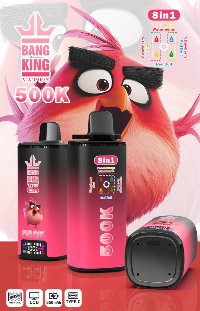 BANG KING VAPEN 500K 8w1 Jednorazowy Waporyzator | 8 smaków w jednym urządzeniu, 5% nikotyny