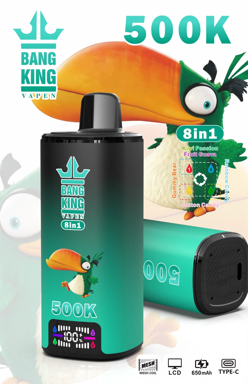 BANG KING VAPEN 500K 8w1 Jednorazowy Waporyzator | 8 smaków w jednym urządzeniu, 5% nikotyny